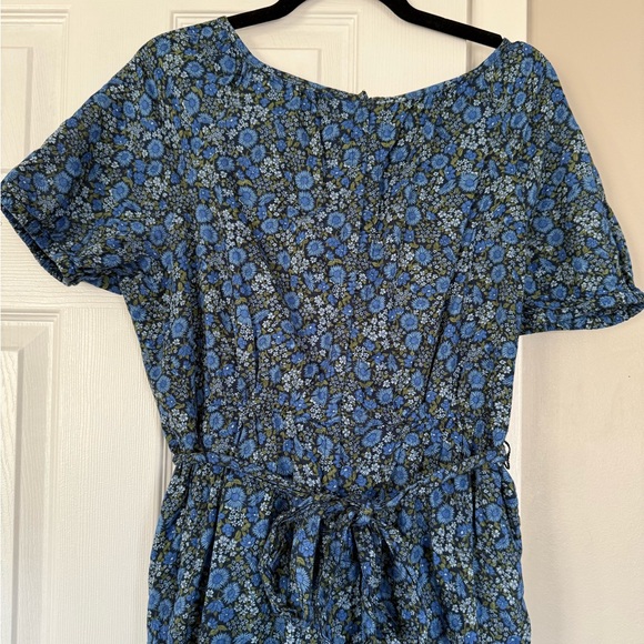 GAP Short Sleeve Raglan Summer Jumpsuit Blue Floral size 12 - Picture 6 of 10